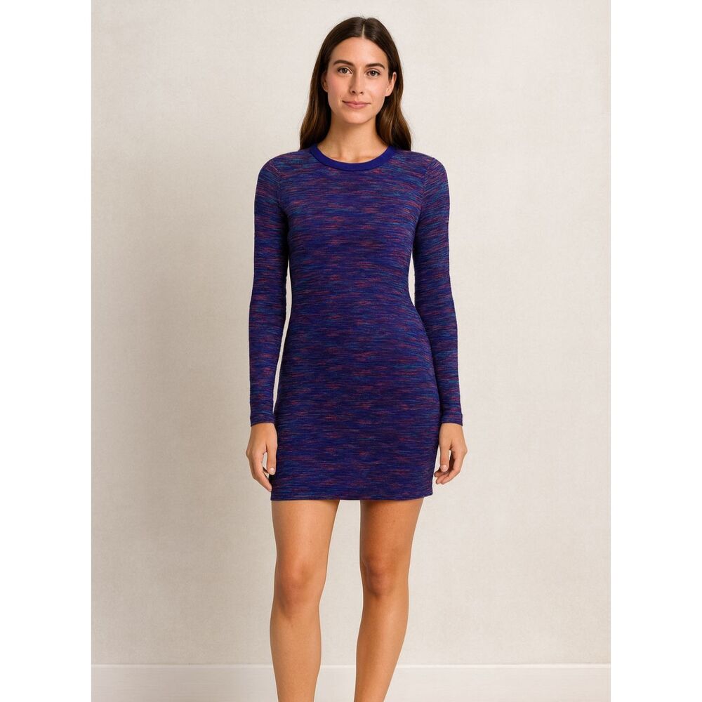 Missoni Long Sleeve Shift Mini Dress Purple Pink Teal Size XS NEW